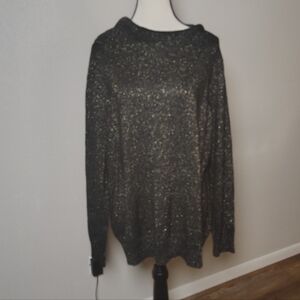 Jaclyn Smith Black and Gold Knit Top XXL